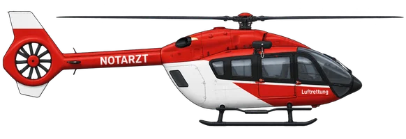 Rettungshubschrauber (RTH), Seitenansicht